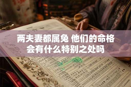 两夫妻都属兔 他们的命格会有什么特别之处吗