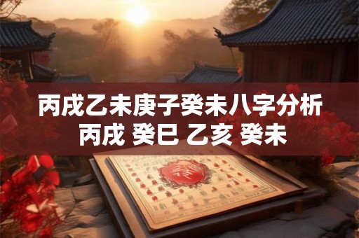 丙戌乙未庚子癸未八字分析 丙戌 癸巳 乙亥 癸未