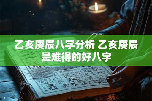 乙亥庚辰八字分析 乙亥庚辰是难得的好八字