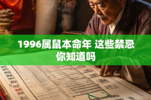 1996属鼠本命年 这些禁忌你知道吗