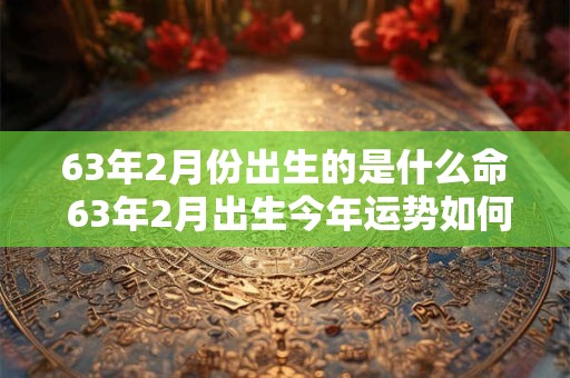 63年2月份出生的是什么命 63年2月出生今年运势如何
