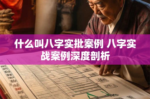 什么叫八字实批案例 八字实战案例深度剖析