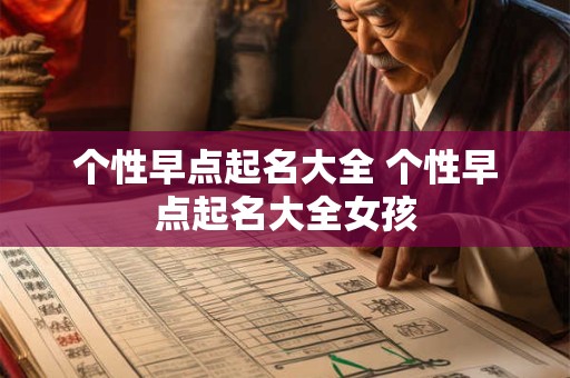 个性早点起名大全 个性早点起名大全女孩