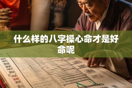 什么样的八字操心命才是好命呢