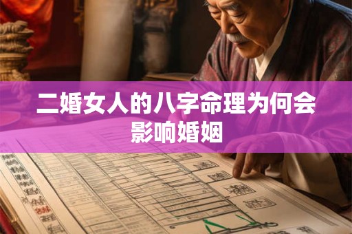 二婚女人的八字命理为何会影响婚姻