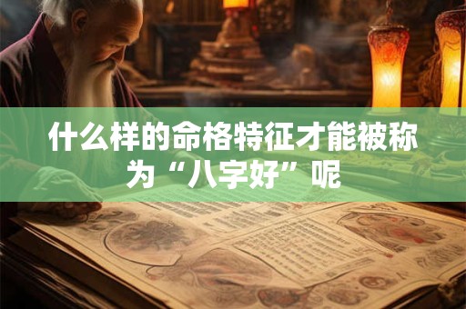 什么样的命格特征才能被称为“八字好”呢