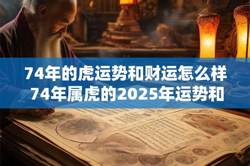74年的虎运势和财运怎么样 74年属虎的2026年运势和财运怎么样呢
