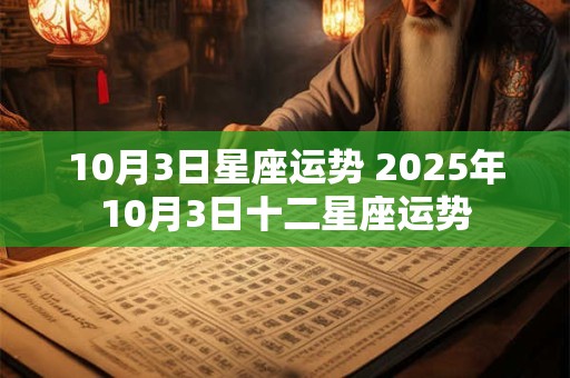 10月3日星座运势 2025年10月3日十二星座运势