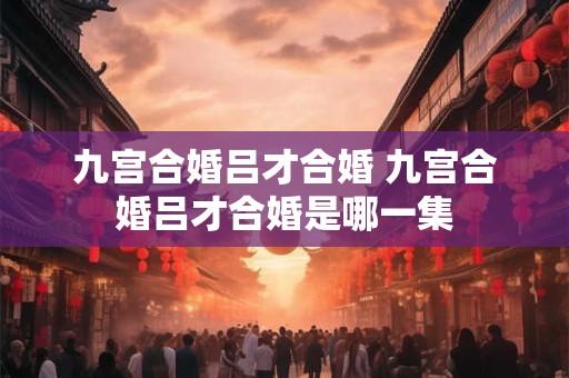 九宫合婚吕才合婚 九宫合婚吕才合婚是哪一集