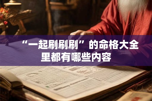 “一起刷刷刷”的命格大全里都有哪些内容
