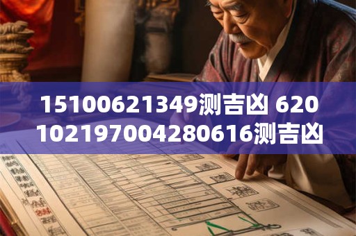15100621349测吉凶 620102197004280616测吉凶