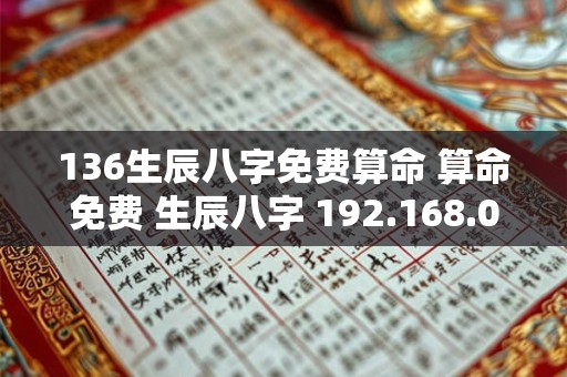 136生辰八字免费算命 算命免费 生辰八字 192.168.0.1