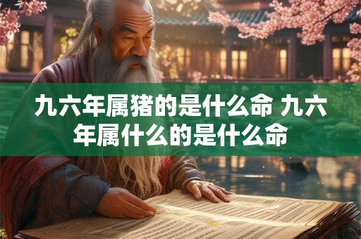 九六年属猪的是什么命 九六年属什么的是什么命