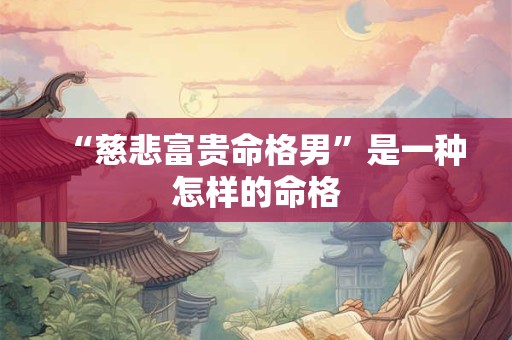 “慈悲富贵命格男”是一种怎样的命格 “慈悲富贵命格男”是一种怎样的命格