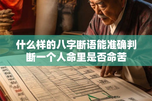 什么样的八字断语能准确判断一个人命里是否命苦