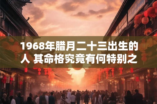 1968年腊月二十三出生的人 其命格究竟有何特别之处