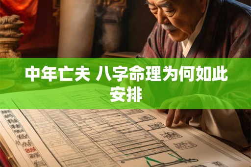 中年亡夫 八字命理为何如此安排 中年亡夫 八字命理为何如此安排