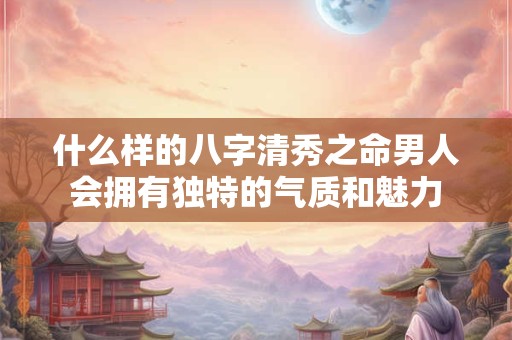 什么样的八字清秀之命男人会拥有独特的气质和魅力