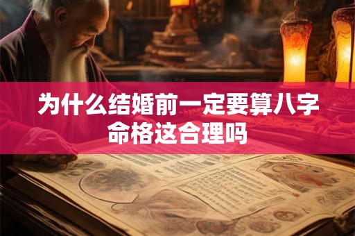 为什么结婚前一定要算八字命格这合理吗