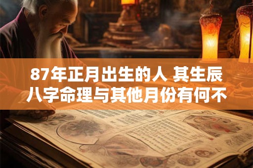 87年正月出生的人 其生辰八字命理与其他月份有何不同