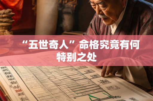 “五世奇人”命格究竟有何特别之处