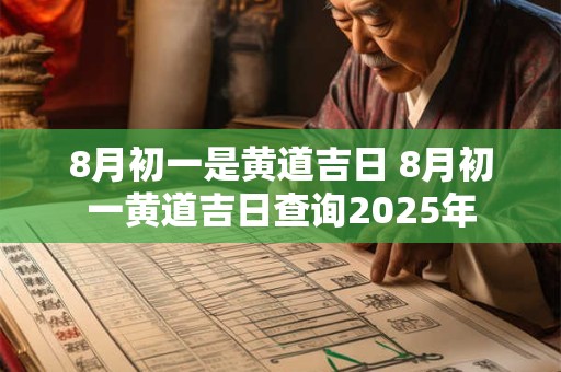 8月初一是黄道吉日 8月初一黄道吉日查询2025年