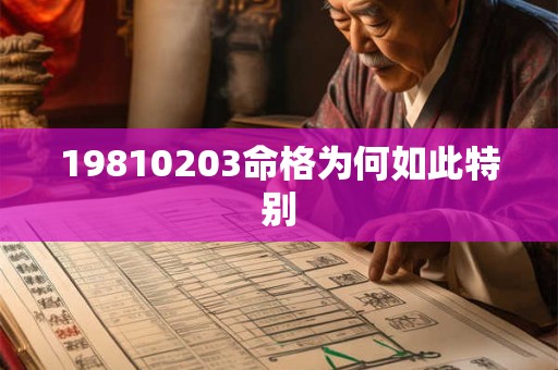 19810203命格为何如此特别 19810203命格为何如此特别