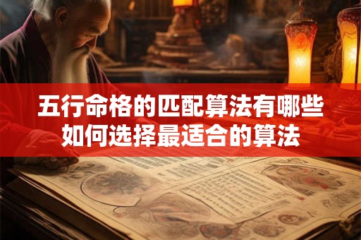 五行命格的匹配算法有哪些如何选择最适合的算法