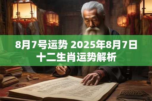 8月7号运势 2025年8月7日十二生肖运势解析