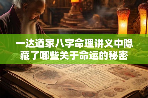 一达道家八字命理讲义中隐藏了哪些关于命运的秘密