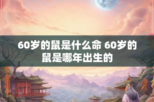 60岁的鼠是什么命 60岁的鼠是哪年出生的