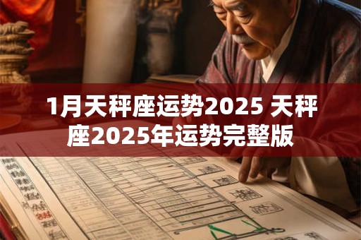 1月天秤座运势2025 天秤座2025年运势完整版
