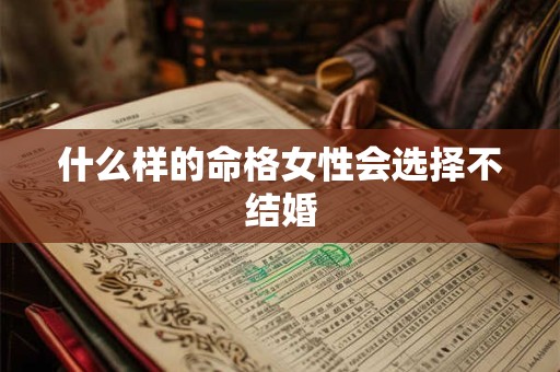 什么样的命格女性会选择不结婚
