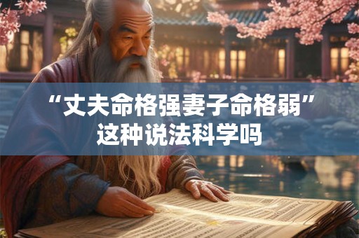 “丈夫命格强妻子命格弱” 这种说法科学吗