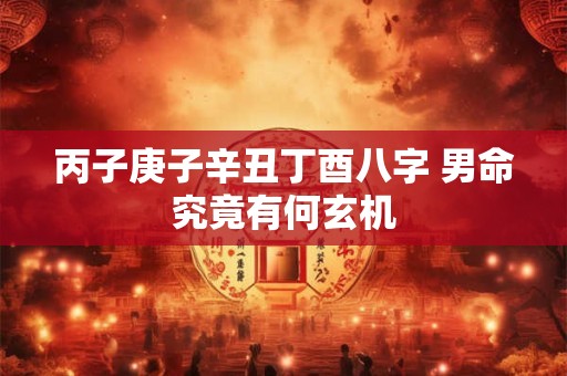 丙子庚子辛丑丁酉八字 男命究竟有何玄机