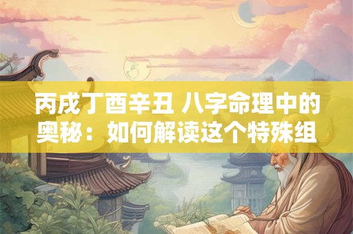 丙戌丁酉辛丑 八字命理中的奥秘：如何解读这个特殊组合的命运