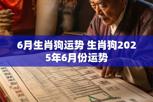 6月生肖狗运势 生肖狗2025年6月份运势