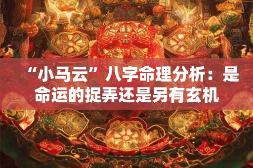 “小马云”八字命理分析：是命运的捉弄还是另有玄机