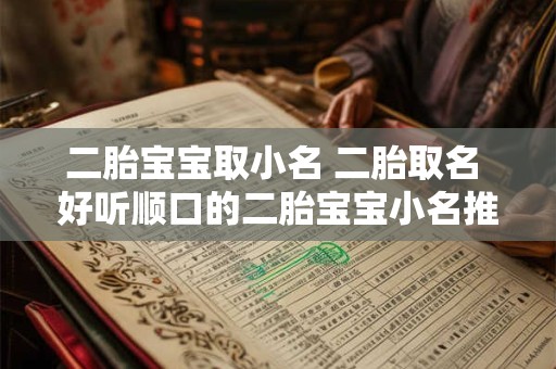 二胎宝宝取小名 二胎取名 好听顺口的二胎宝宝小名推荐