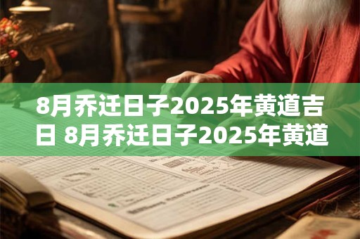 8月乔迁日子2025年黄道吉日 8月乔迁日子2025年黄道吉日有哪几天