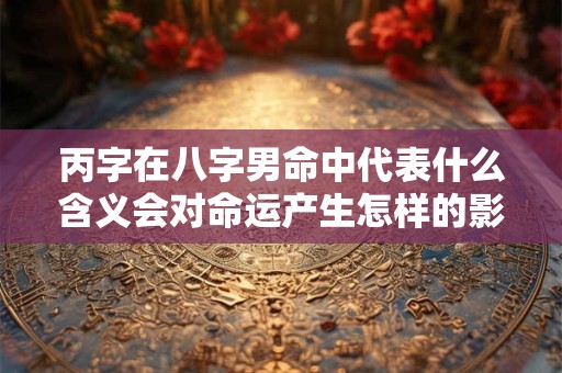 丙字在八字男命中代表什么含义会对命运产生怎样的影响