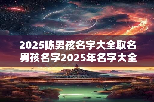 2025陈男孩名字大全取名 男孩名字2025年名字大全姓陈