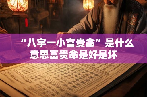 “八字一小富贵命”是什么意思富贵命是好是坏
