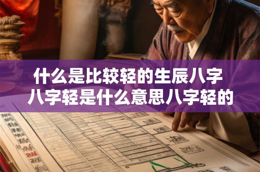 什么是比较轻的生辰八字 八字轻是什么意思八字轻的人要注意什么