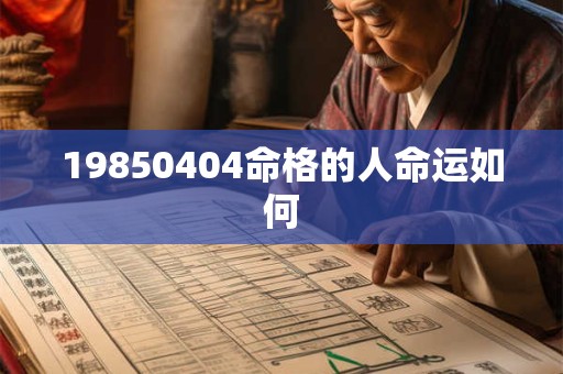 19850404命格的人命运如何 19850404命格的人命运如何