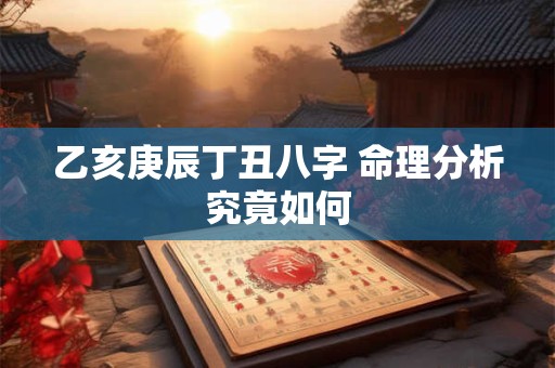 乙亥庚辰丁丑八字 命理分析究竟如何