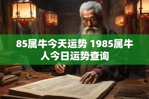 85属牛今天运势 1985属牛人今日运势查询