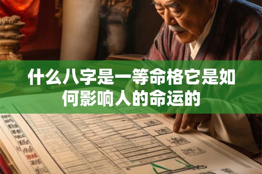 什么八字是一等命格它是如何影响人的命运的