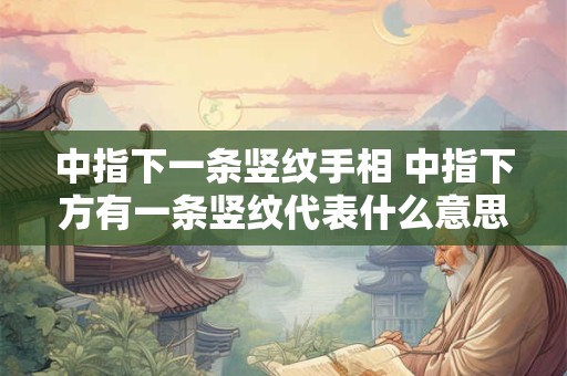 中指下一条竖纹手相 中指下方有一条竖纹代表什么意思