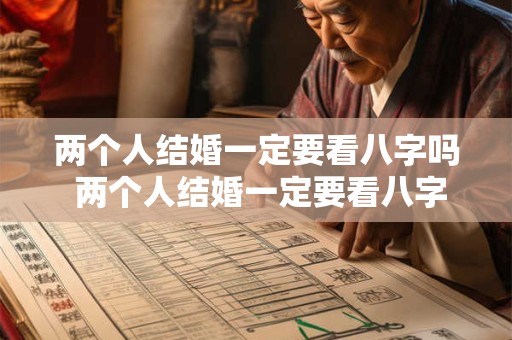 两个人结婚一定要看八字吗 两个人结婚一定要看八字吗为什么